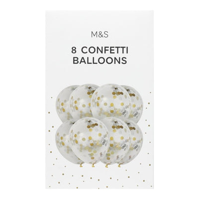 M&S Ballons Confettis Or Argent 12 Pouces Lot de 8