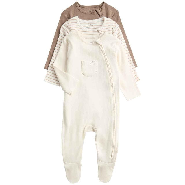 M&S baby sleepsuit in Oatmelon for 0-3 months, imported from the UK