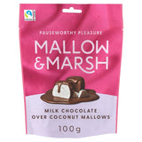 Mallow & Marsh coconut marshmallow coated in milk chocolate 100g, imported from the UK