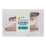 M&S sea bass fillets 180g, imported from the UK