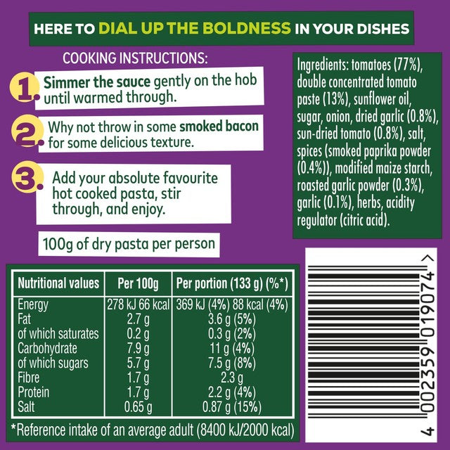 Dolmio sundried tomato pasta sauce 400g - British product