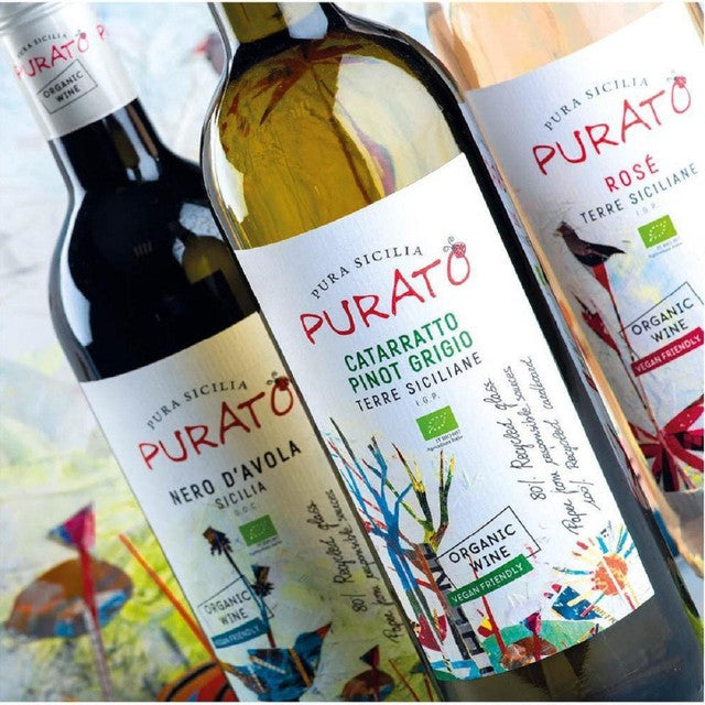 Purato Organic Rosé wine from Sicily 75cl, imported from the UK