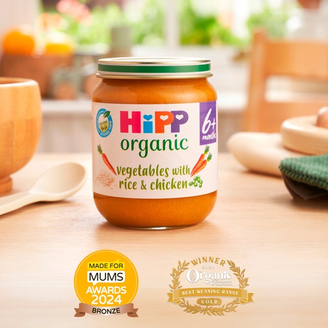 HiPP Organic vegetables rice chicken baby food 125g, UK version