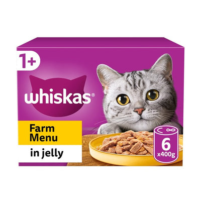 Whiskas Farm Menu Adult Wet Cat Food in Jelly 6 x 390g