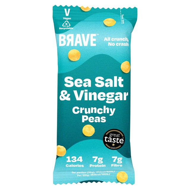 Brave Roasted Peas Sea Salt & Vinegar 35g (British brand)