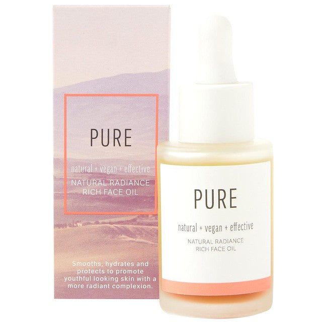 M&S Pure Natural Radiance Rich Face Oil 30ml, imported from the UK