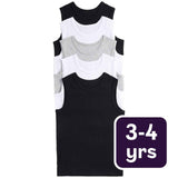 M&S black children's cotton vests 3-4 years, imported from the UK