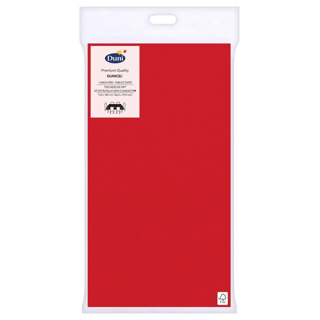 Duni Red Dunicel Luxury table cover 118x180cm, imported from the UK