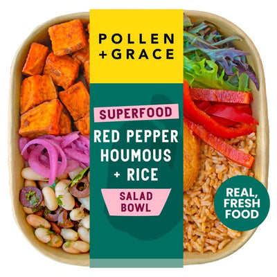Pollen + Grace Superfood Red Pepper Houmous and Rice Salad Bowl 275g