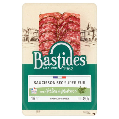 Bastides Saucisson Sec Herbes de Provence Dry Cured Pork Sausage 80g