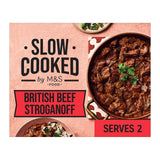 M&S beef stroganoff ready meal 618g, imported from the UK