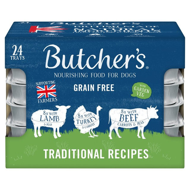 Butcher's dog food trays mixed varieties 24x150g - British product
