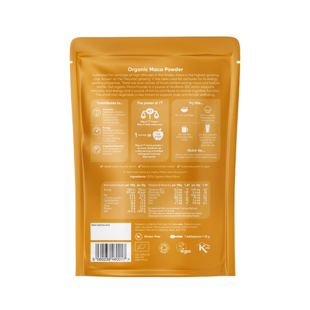Naturya Organic Maca Powder 300g, imported from the UK