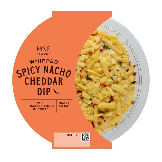 M&S spicy nacho cheddar cheese dip 170g, imported from the UK