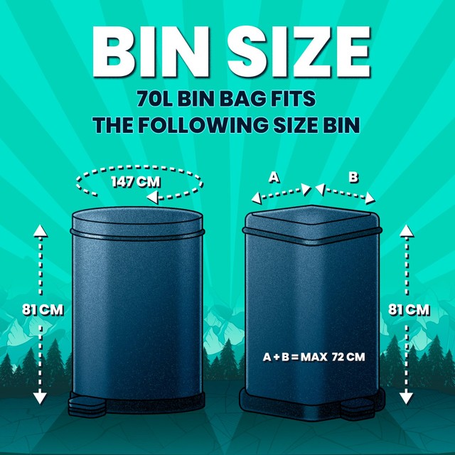 Beast Drawstring Bin Bags 70L - British product