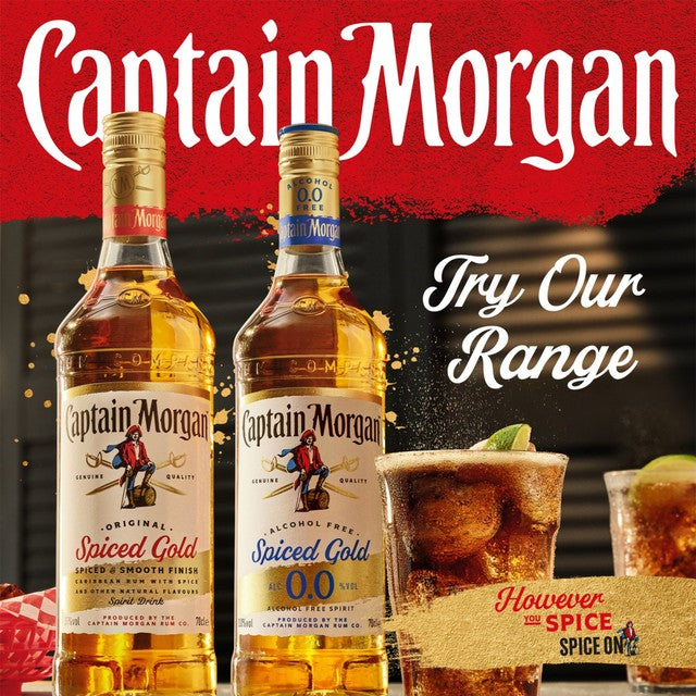 Captain Morgan Spiced Gold 0.0% alcohol-free spirit drink 70cl - British product