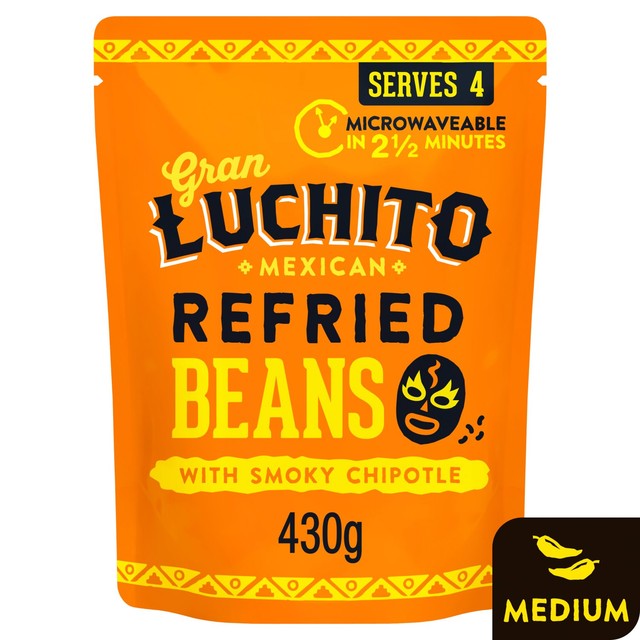 Gran Luchito Chipotle Refried Beans 430g, UK version
