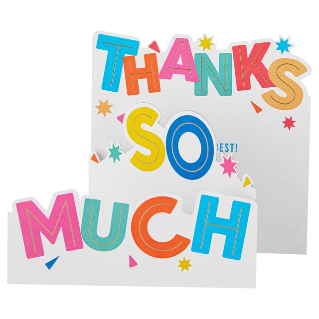 M&S fold-out thank you card 15x15cm, imported from the UK