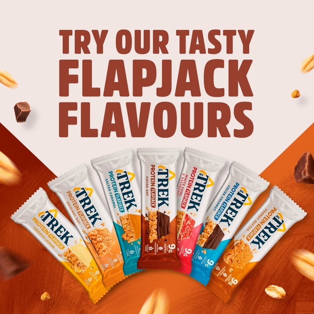 Trek cocoa oat protein flapjacks 3 x 50g (British brand)