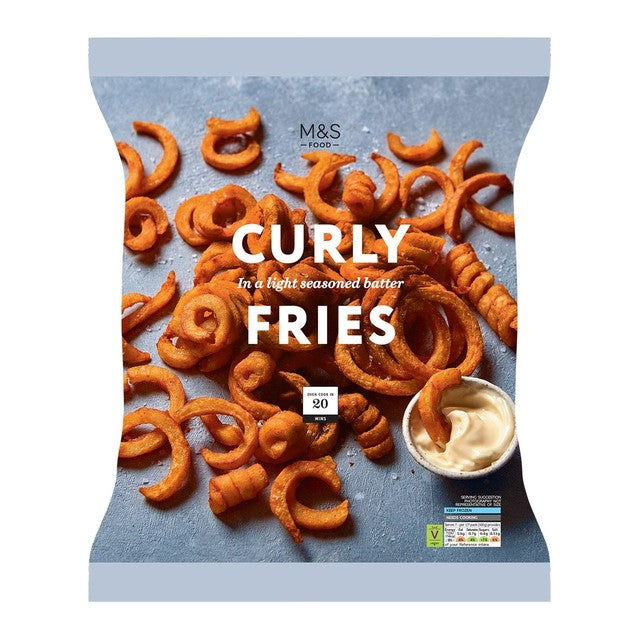 M&S Curly Fries Frozen 700g, imported from the UK