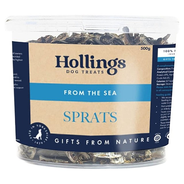 Hollings Sprats dog treats 500g, UK version