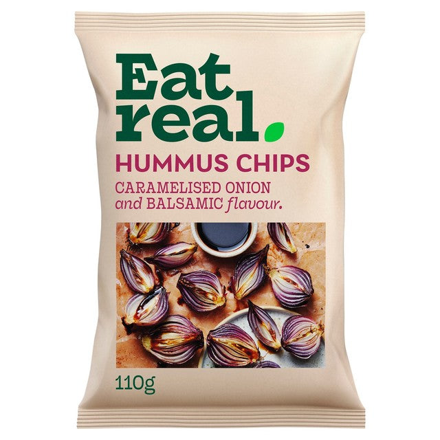 Eat Real hummus chips caramelised onion and balsamic vinegar 110g - British product