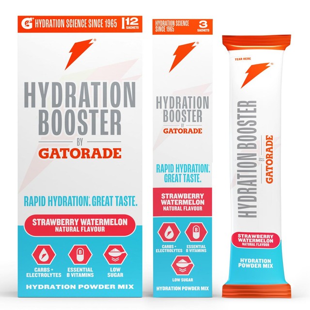 Gatorade strawberry watermelon hydration booster 12 sachets, UK version