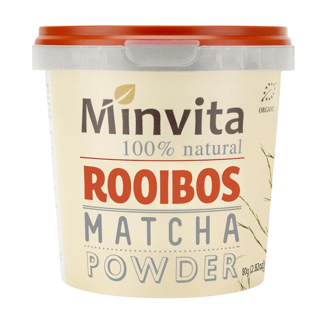 Minvita Rooibos Matcha Powder 80g, imported from the UK
