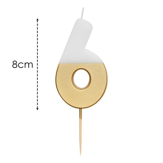 Talking Tables Number 6 Large Gold Candle