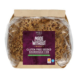 M&S gluten-free seeded sourdough cob 400g, imported from the UK