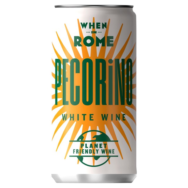 When in Rome Pecorino white wine 187ml can (British brand)