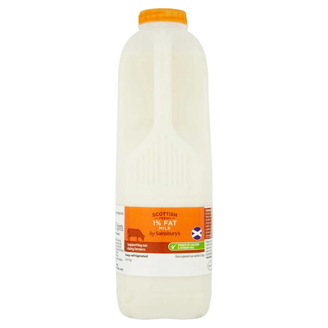 Sainsburys 1 Fat Scottish Milk 113L 2 Pint