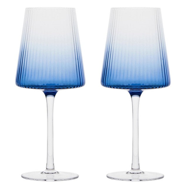 DRH Collection Empire Blue wine glasses set of 2 - British product