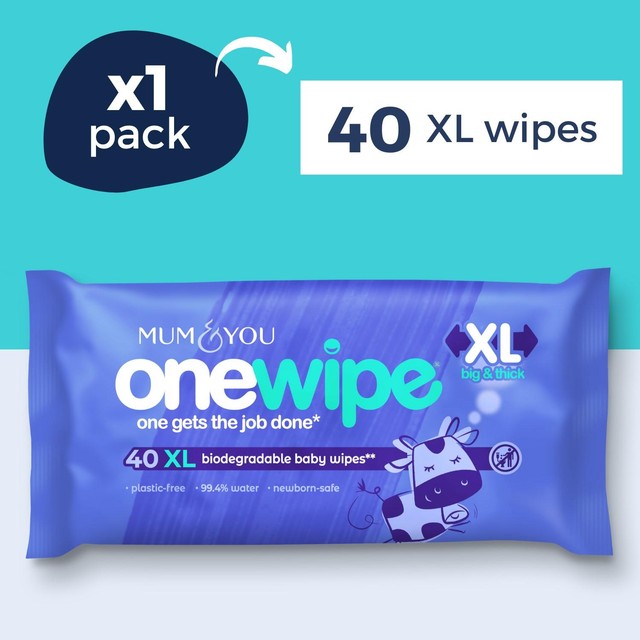 Mum & You OneWipe XL baby wipes 4 pack, imported from the UK