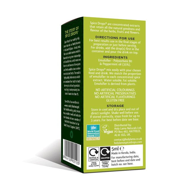 Holy Lama Spice Drops peppermint extract 5ml (British brand)