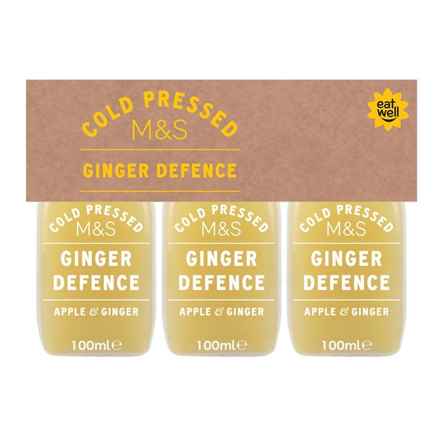 M&S ginger apple health shot 3x100ml multipack, imported from the UK
