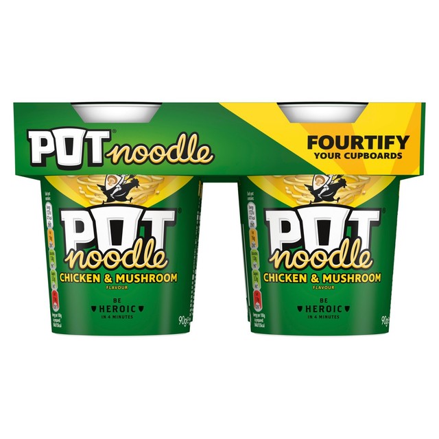Pot Noodle chicken mushroom instant noodle pot 4 pack, imported from the UK