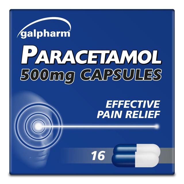 Galpharm Paracetamol 500mg Capsules 16 Pack, UK version