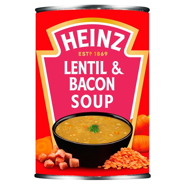 Heinz lentil & bacon soup 400g, UK version