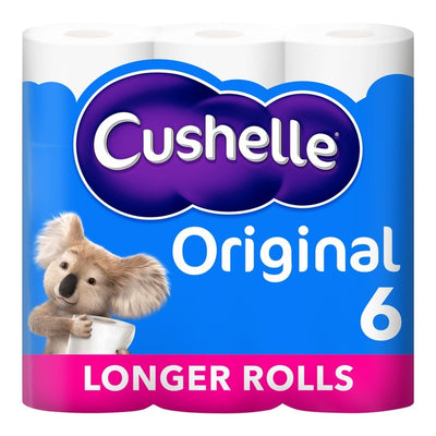 Cushelle Original Mega Toilet Rolls 50% More Sheets 6 Pack