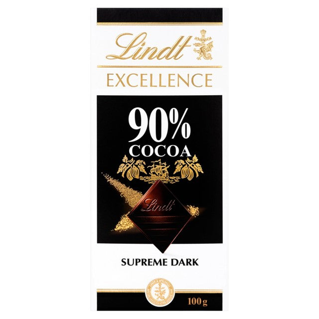 Lindt 90% cocoa dark chocolate bar 100g, UK version