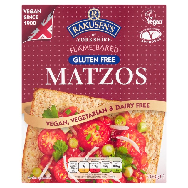 Rakusen's Gluten Free Traditional Matzo Crackers 200g, imported from the UK