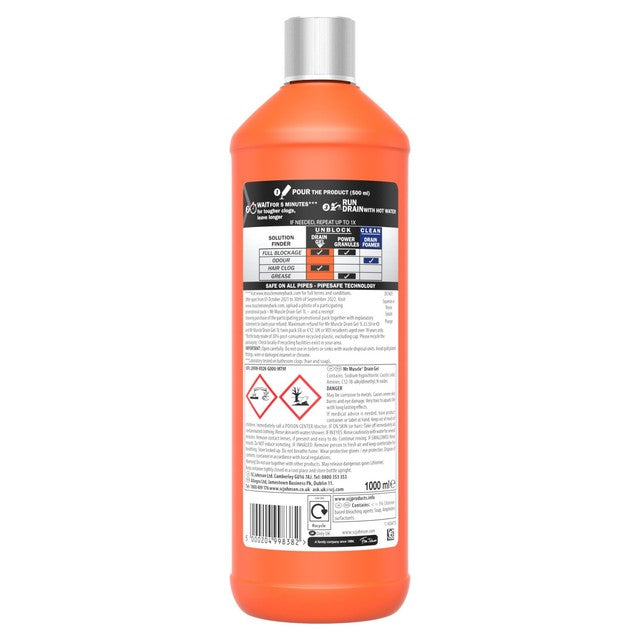 Mr Muscle Power Gel Drain Unblocker 1L, imported from the UK