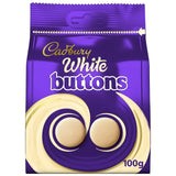 Cadbury white chocolate buttons 100g bag - British product