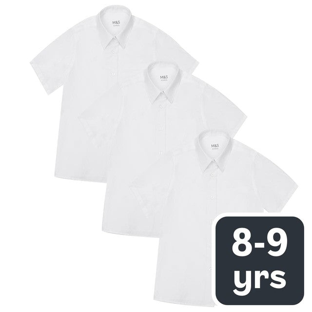 M&S girls school blouse white size 8-9 years, imported from the UK