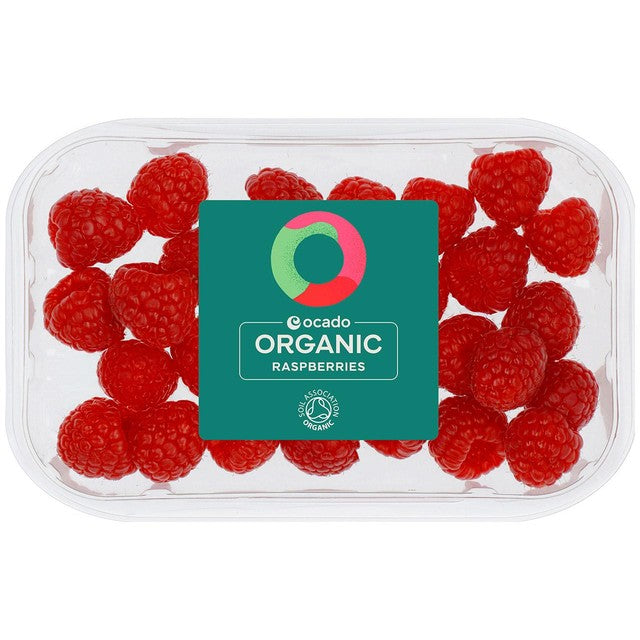 Ocado organic raspberries 150g, imported from the UK