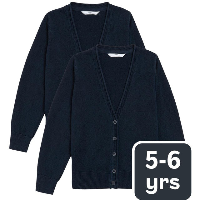 M&S StayNEW cotton cardigan size 5-6 Y, imported from the UK