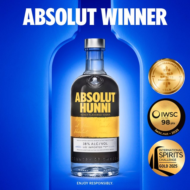 Absolut Hunni Honey Flavoured Vodka 70cl - British product