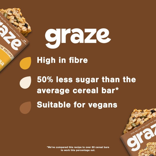 Graze Banana Bread Oat Boosts flapjack bars 4 x 30g, UK version