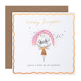 M&S Daughter Fairy birthday card 15cm x 15cm, imported from the UK